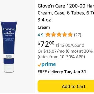 Glove n care hand cream for health care workers professionals bundle